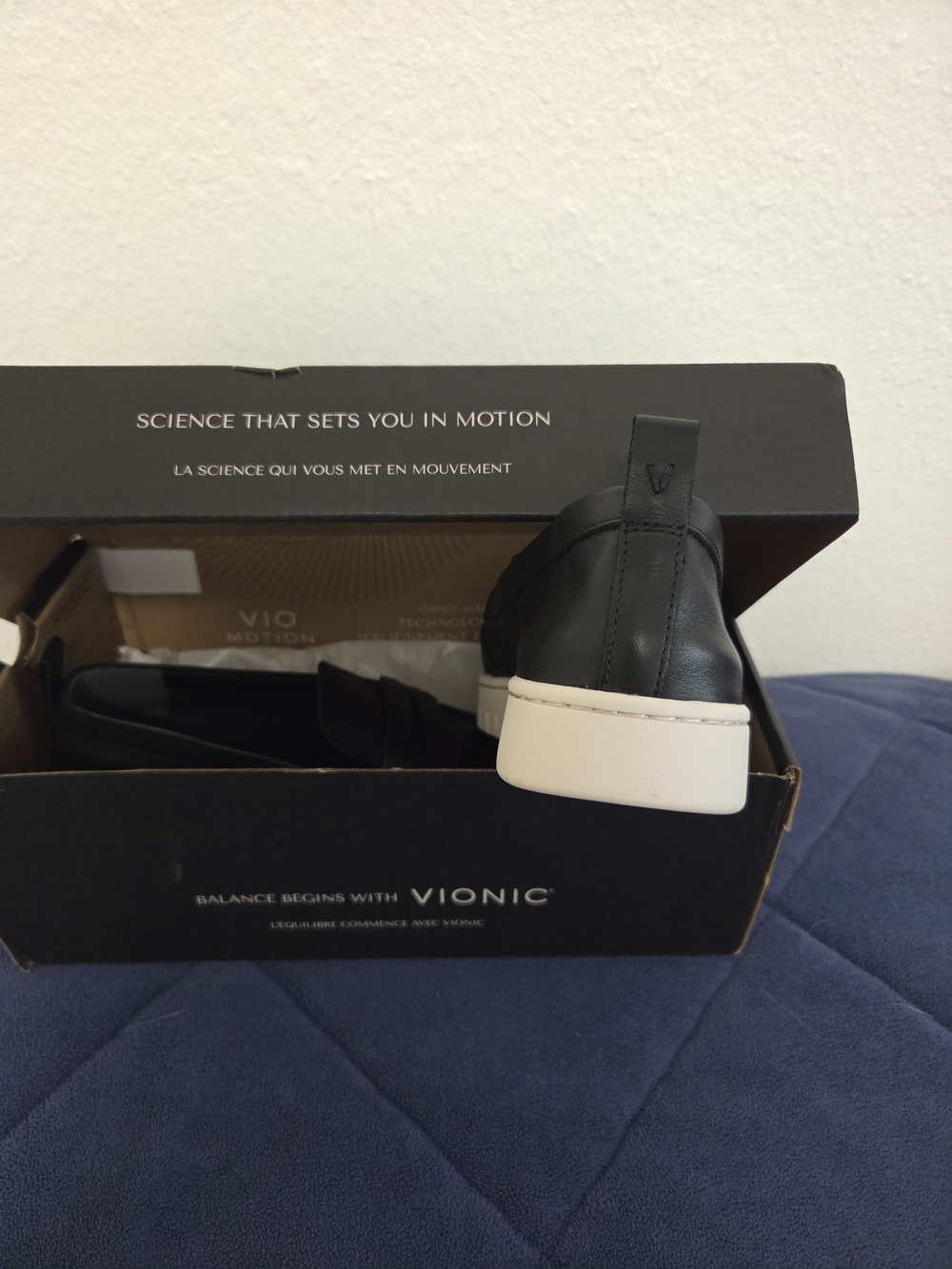 Vionic Black Uptown Leather Loafers with White Platform Soles - Picture 3 of 6